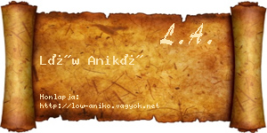 Löw Anikó névjegykártya