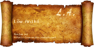 Löw Anikó névjegykártya